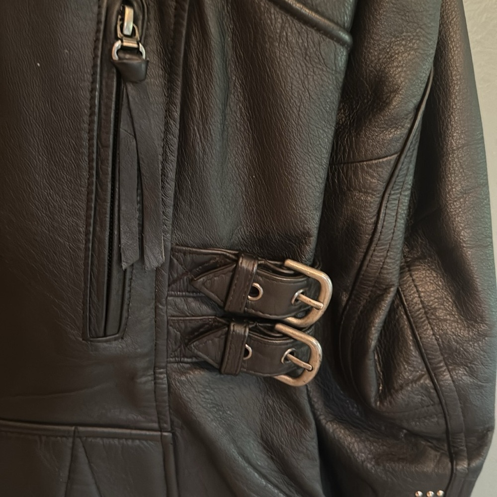 Harley-Davidson Women's Embroidered detailed with studs Black Leather Jacket - Picture 3 of 6